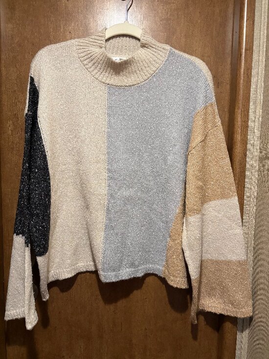 Blu Pepper Sweaters - Blu Pepper Color Block Sweater - size L